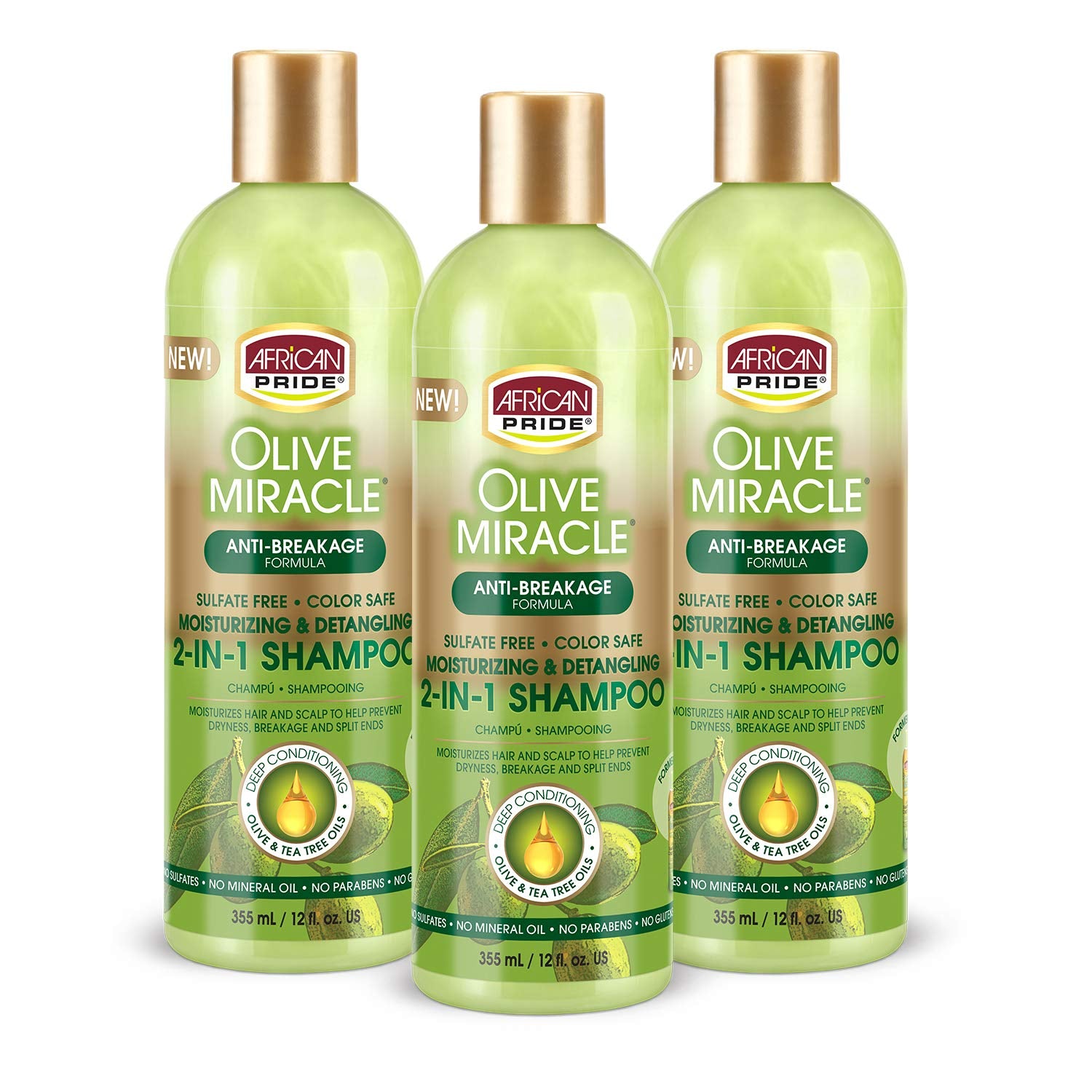 CrownElixer™ | 3 Pack Shampoo - Natural Tea Tree Oil and Avocado Oil