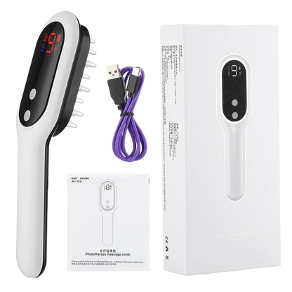 CrownElixer™ | Laser Hair Regrowth Comb – Red/Blue Light & Vibration Therapy for Hair Loss