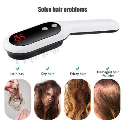 CrownElixer™ | Laser Hair Regrowth Comb – Red/Blue Light & Vibration Therapy for Hair Loss