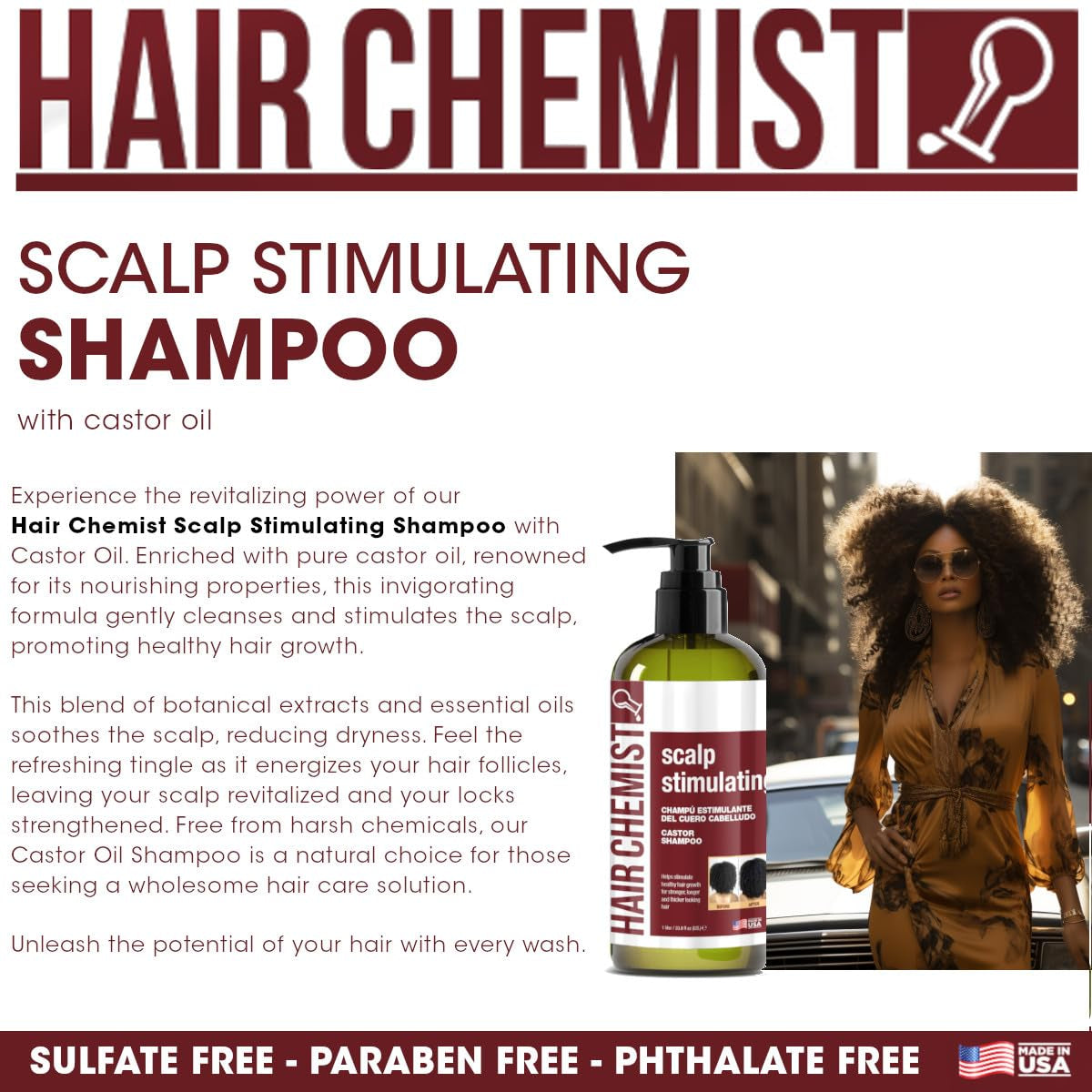 CrownElixer™ | Scalp Stimulating Castor Oil Shampoo 